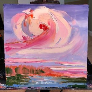 10”x10” original oil painting by up and coming artist Casey Black 🌊🤍